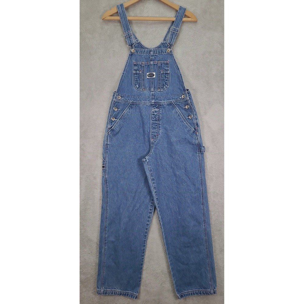 R.V.T Clothing Co Women Medium Wash Blue Denim Carpenter Overalls Vintage Style